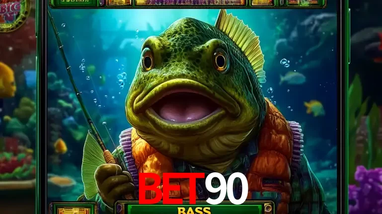 Personagem de peixe pescador do popular jogo de slot com tema de pescaria, uma das emocionantes opções de caça-níqueis para jogar e ganhar no cassino BET90.